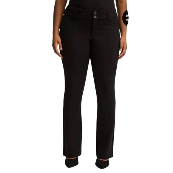Torrid Studio Black Trouser Boot Luxe Ponte Pant Pants Size 18s 18p - Picture 1 of 5